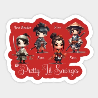 Pretty Lil Savages - Samurai Girls Sticker